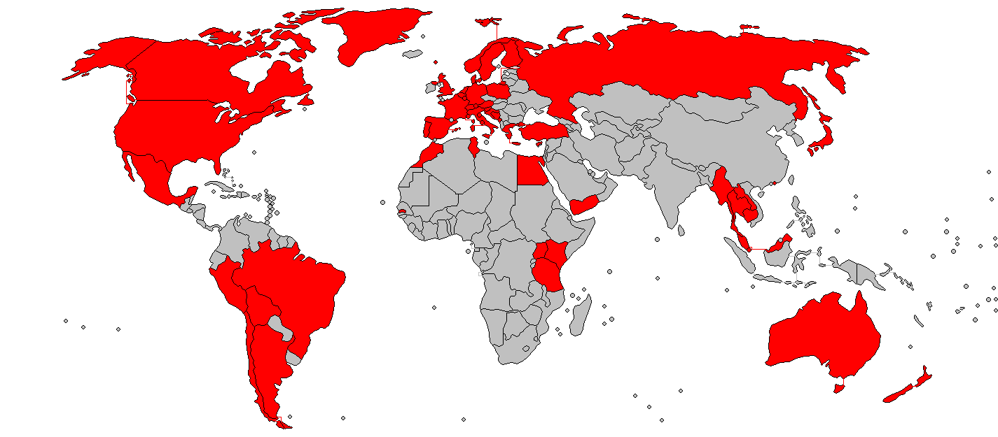Countries I've set my foot in